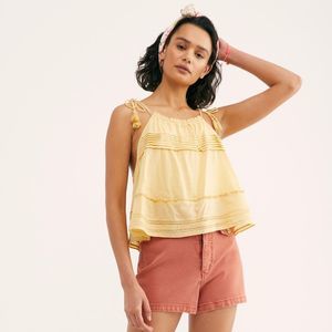 Free People Yellow Trust Me Bodysuit NWOT